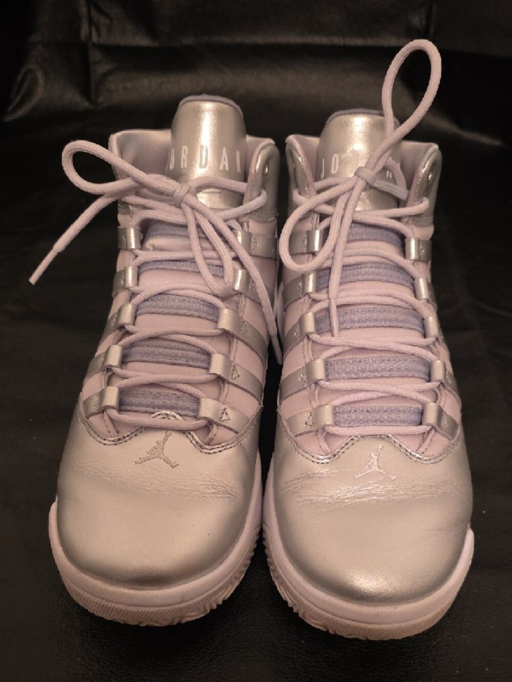 Jordan Max Aura Silver High-Top Basketball Sneakers - Picture 5 of 9
